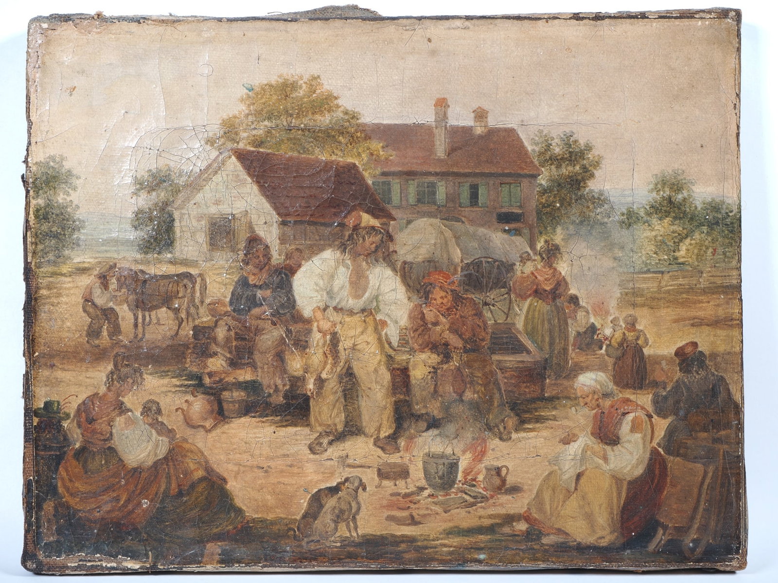 Carl Martin Ebersberg (1818, Biberach - 1880, Graz) - The Innocents from 1834: Carl Martin Ebersberg (1818, Biberach - 1880, Graz) - The Innocents from 1834Oil on canvas. It depicts a lively, richly detailed Biedermeier genre scene with a captivating criminal backstory. At the c