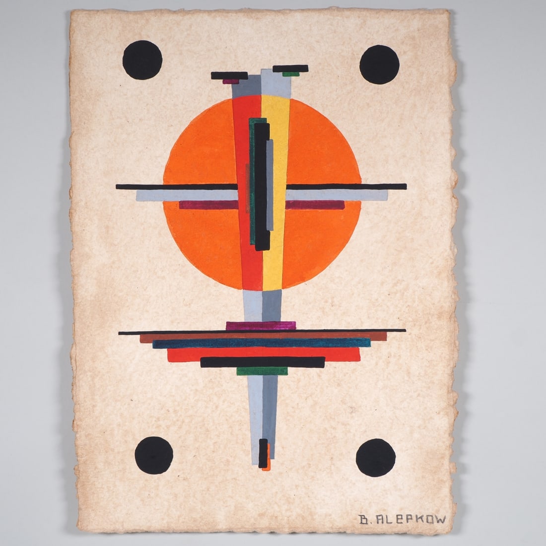 B. Alepkov, Suprematism construction in Bauhaus style, Russia 2nd half 20th century. (1 of 2)