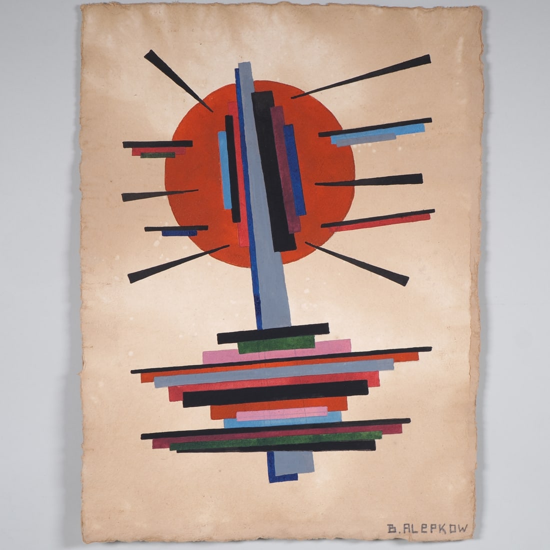 B. Alepkov, Suprematism construction in Bauhaus style, Russia 2nd half 20th century. (1 of 3)