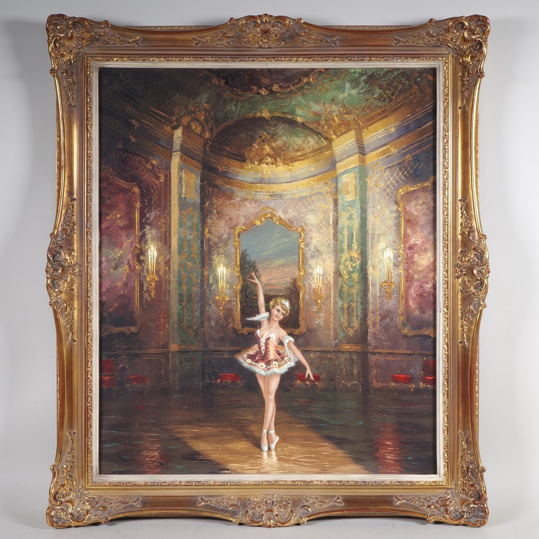 Heinz Münnich (1921, Chemnitz - 1978, Starnberg) - Ballerina in the Rococo Ballroom (1 of 3)