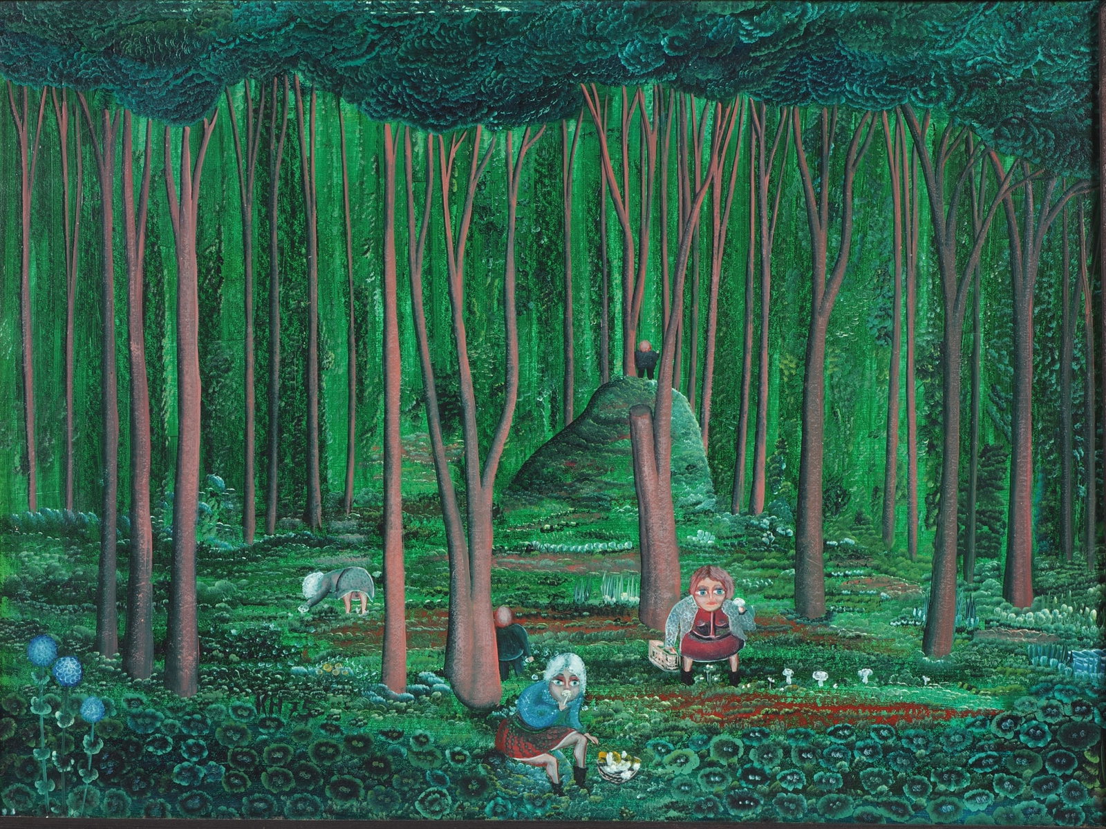 Karl Hurm (1930, Weildorf - 2019, Balingen) - Die Pilzesucher (The Mushroom Hunters), 1975 (1 of 3)