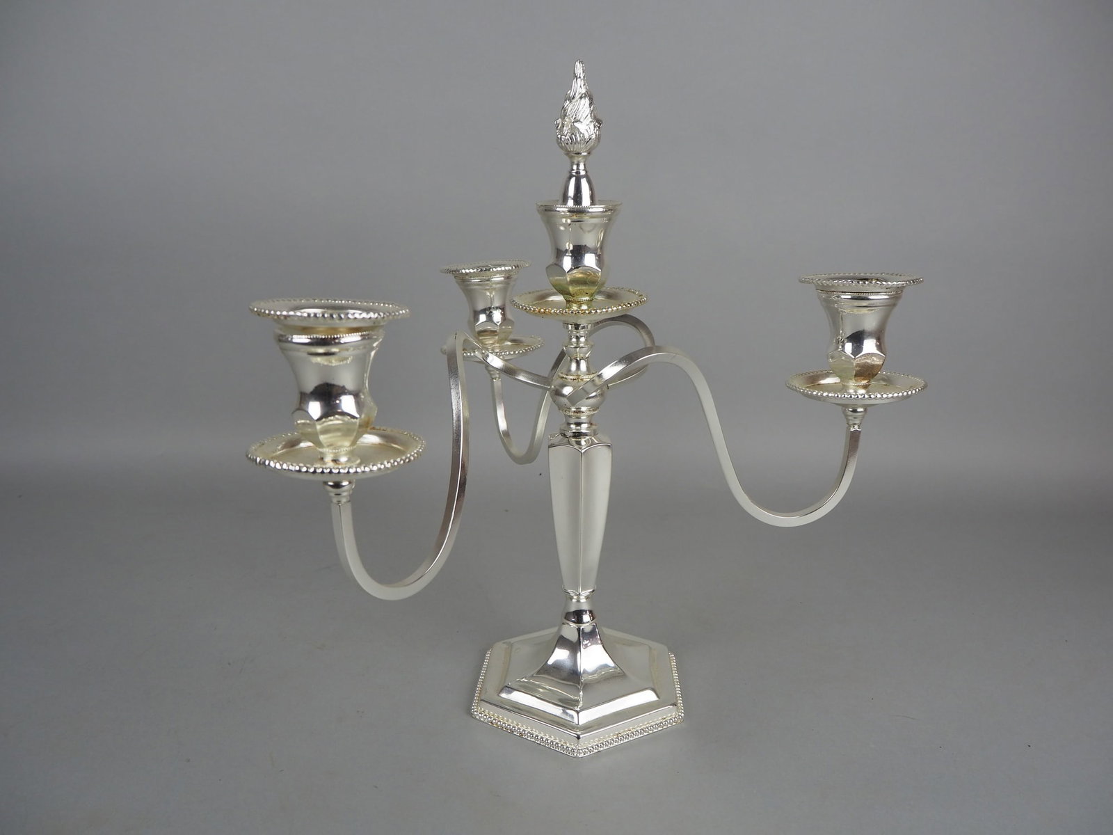 John Wanamaker, four-flame candlestick, 20th c. (1 of 3)