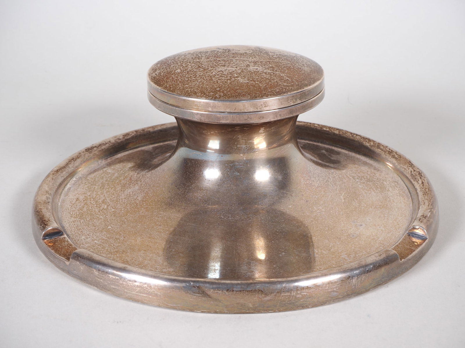 English sterling silver capstan inkwell, A & J Zimmerman Birmingham 1930 (1 of 3)
