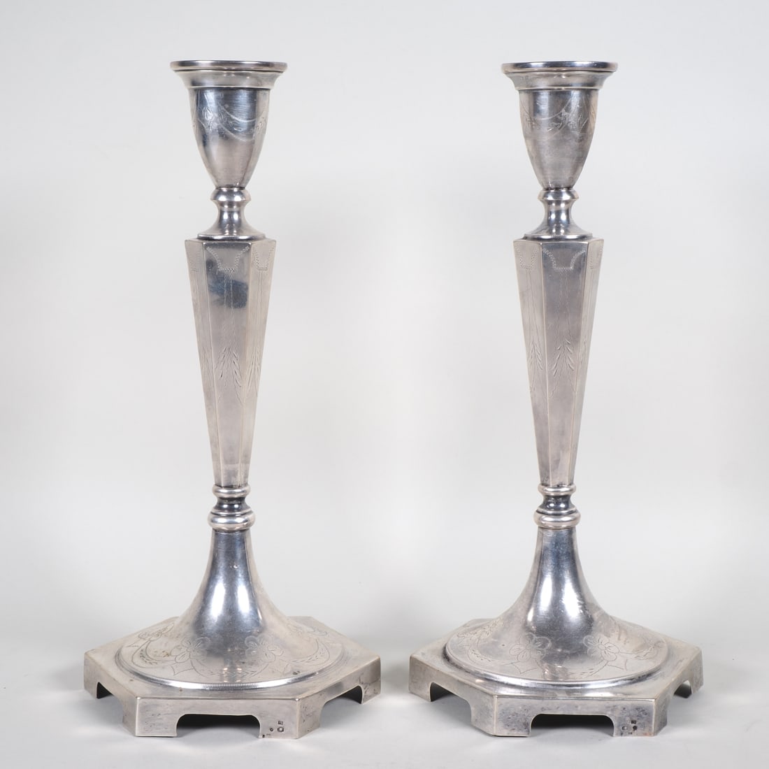 Pair of Polish silver candlesticks, Krakow, 1920s (1 of 7)