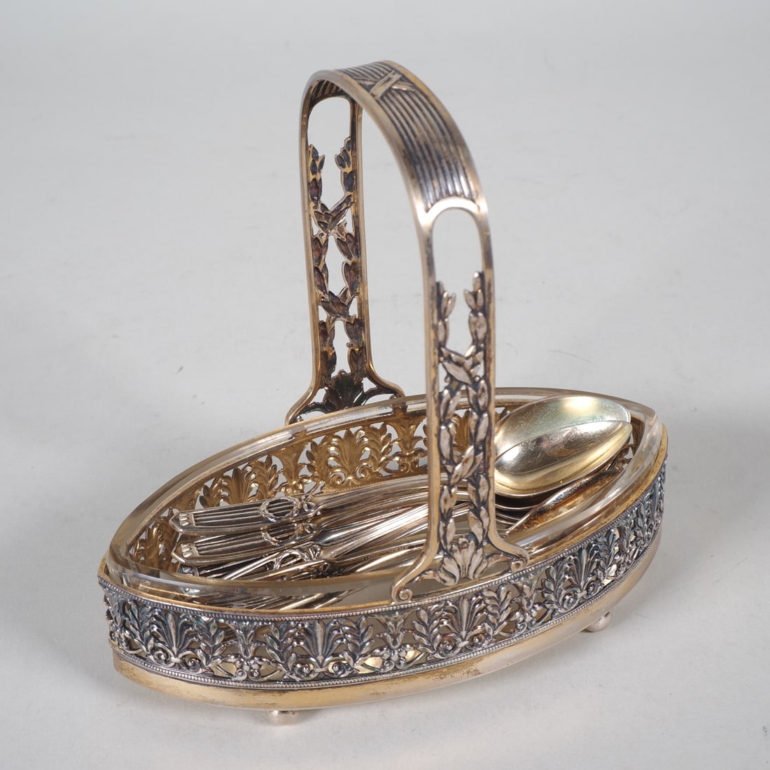 12-piece silver mocha spoon set, Bruckmann & Söhne - Heilbronn, circa 1910 (1 of 3)