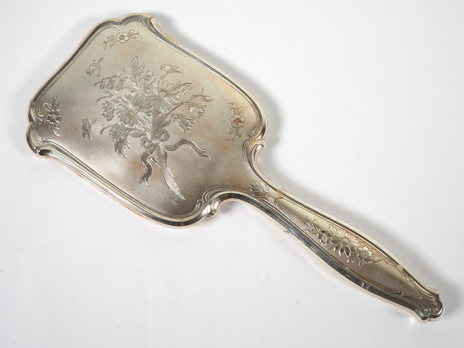 Art Nouveau silver hand mirror, circa 1900 (1 of 3)