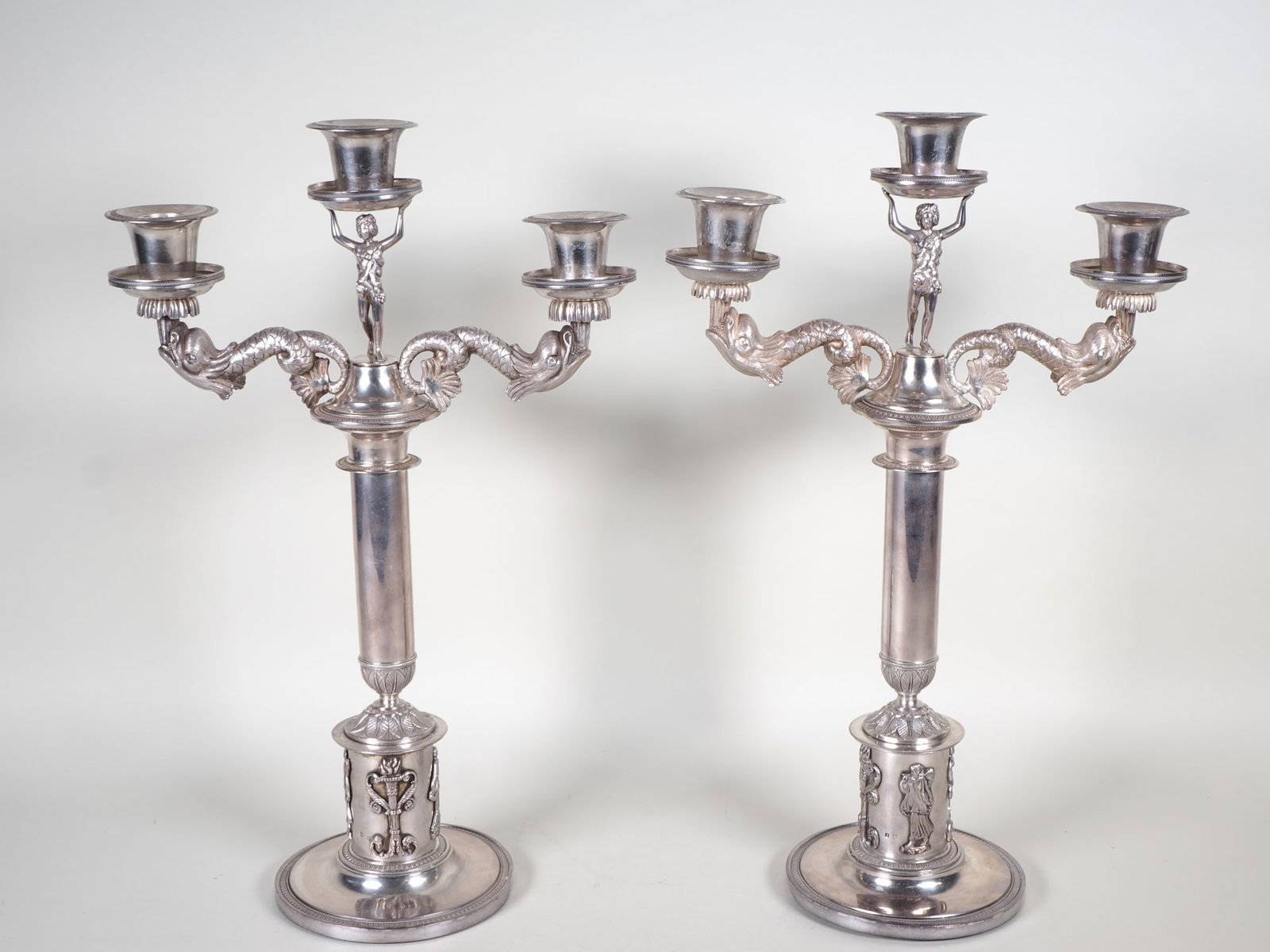 Pair of Dutch silver candelabras, 1852 (1 of 14)