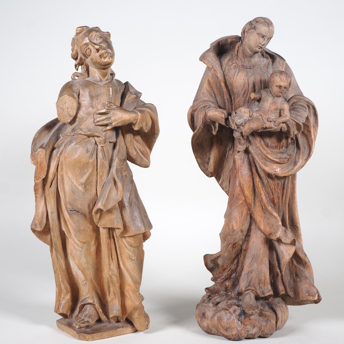 Pair of Baroque saint figures, 18th century (1 of 2)