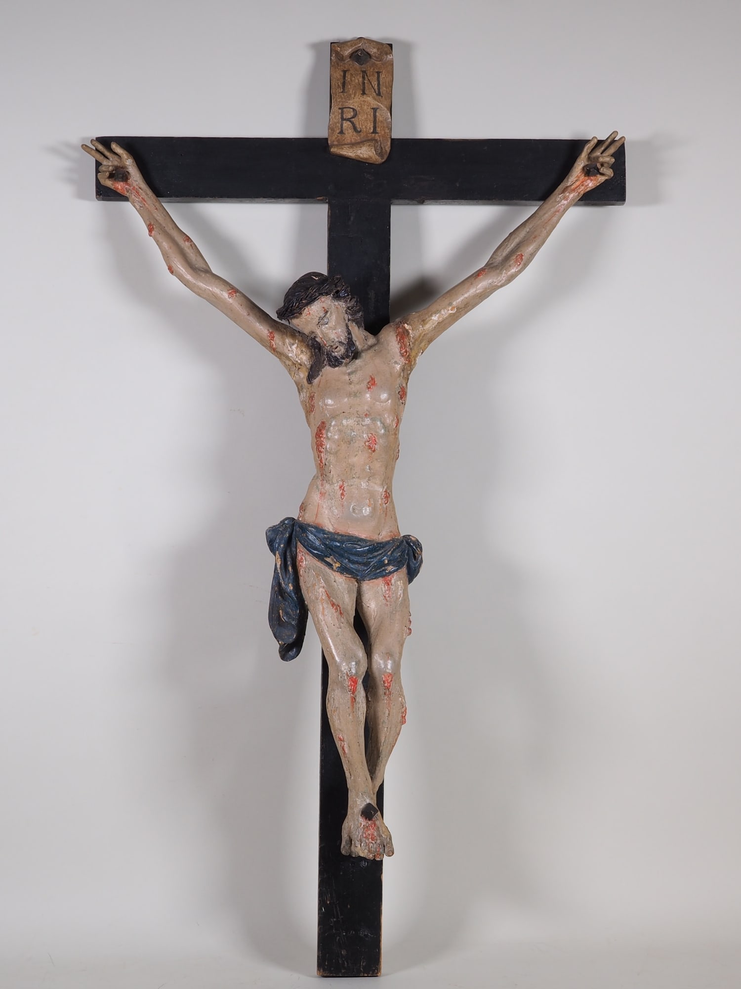 Large baroque crucifix, plague cross, 18th century. (1 of 7)