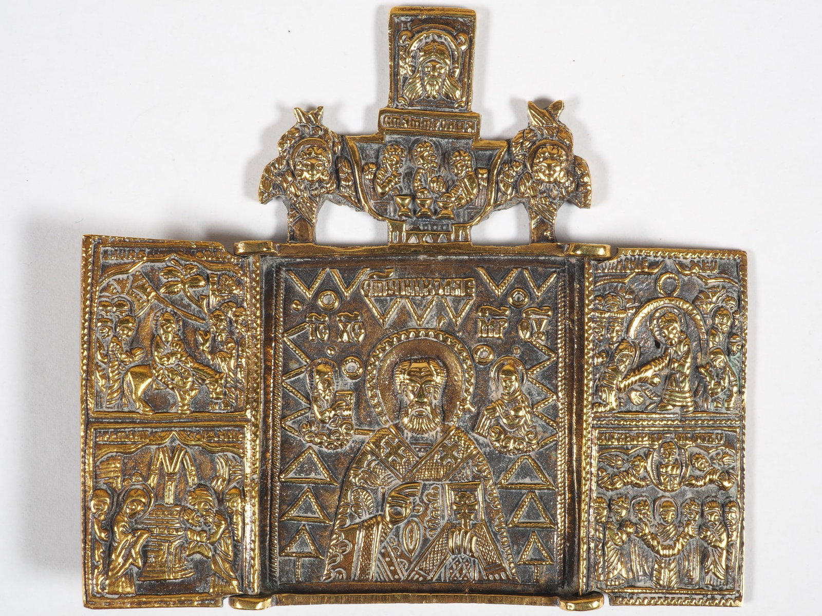 Small bronze icon, St. Nicholas, probably . 19th century. (1 of 1)