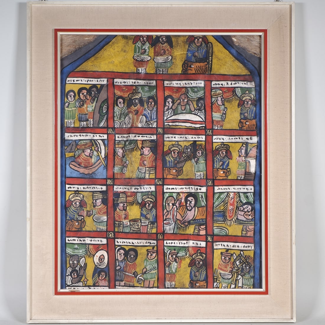 Coptic painting on animal skin, Ethiopia, 19th/20th century - Queen of Sheba (1 of 2)