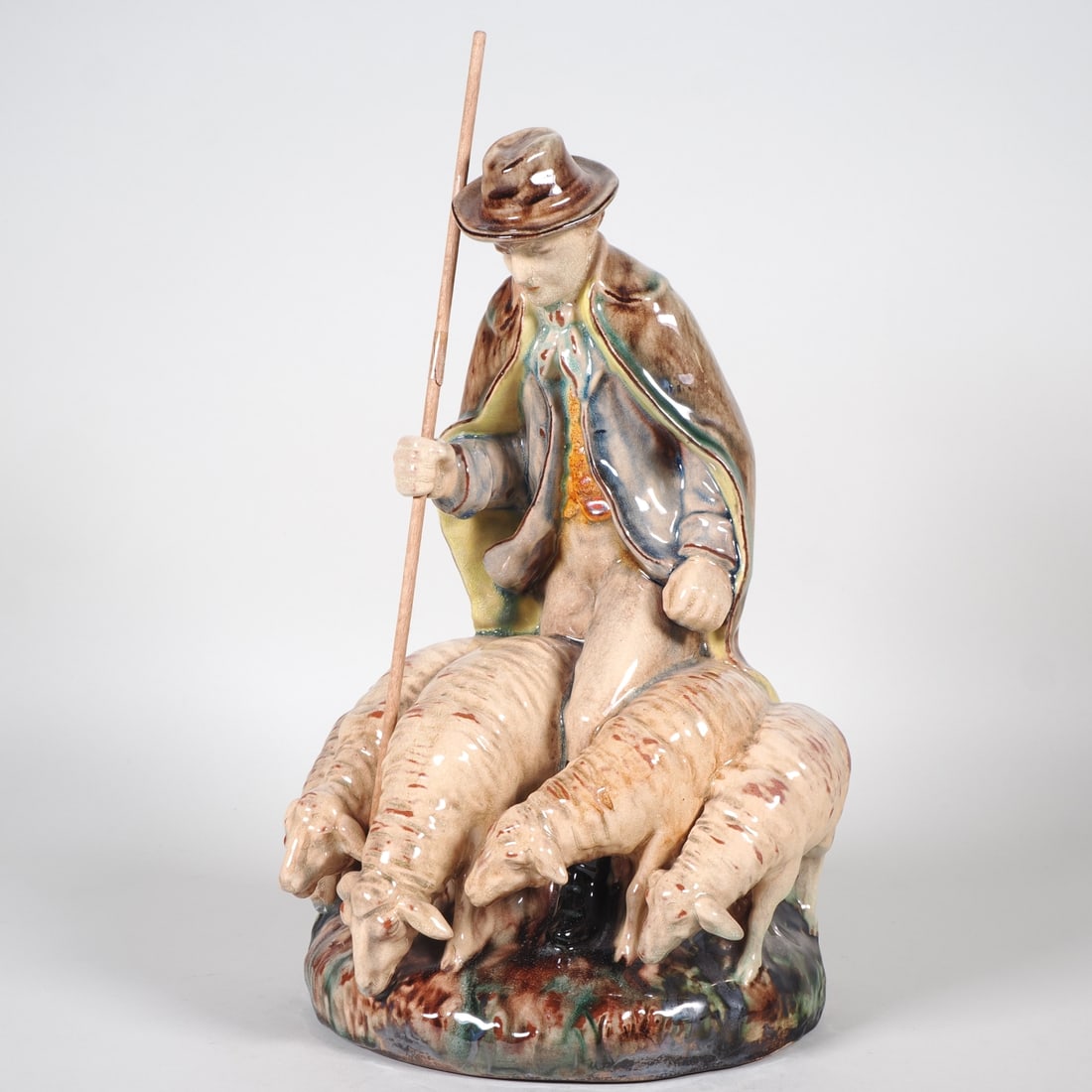 Karlsruhe Majolica Shepherd Figurine, No. 4408 (1 of 4)