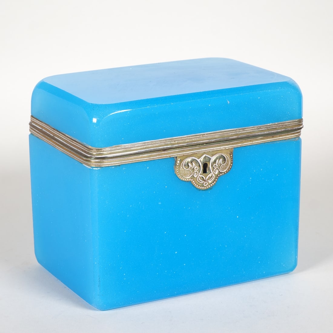 Opaline glass casket, circa 1850 (1 of 2)