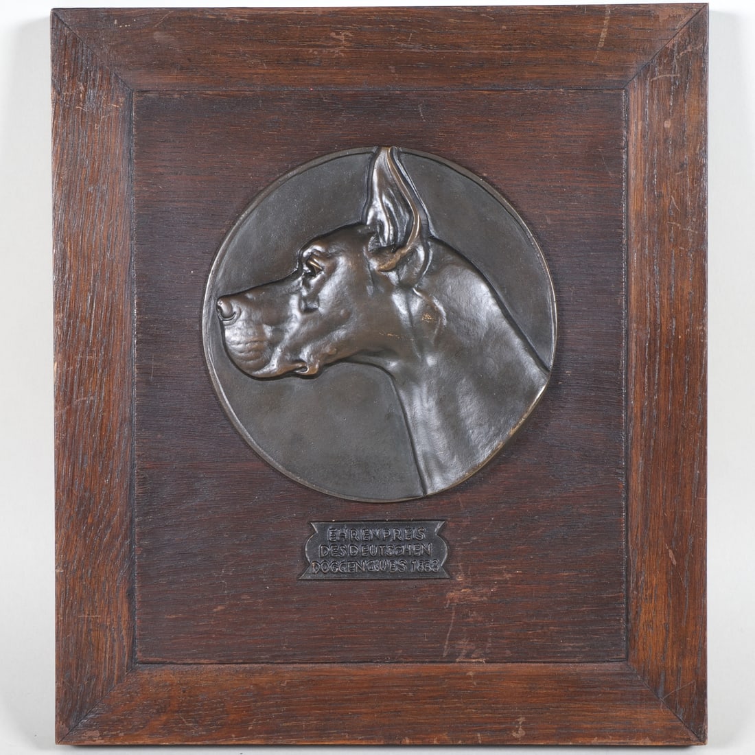 Honorary Award German Great Dane Club 1888, bronze relief 1900/1930s (1 of 3)