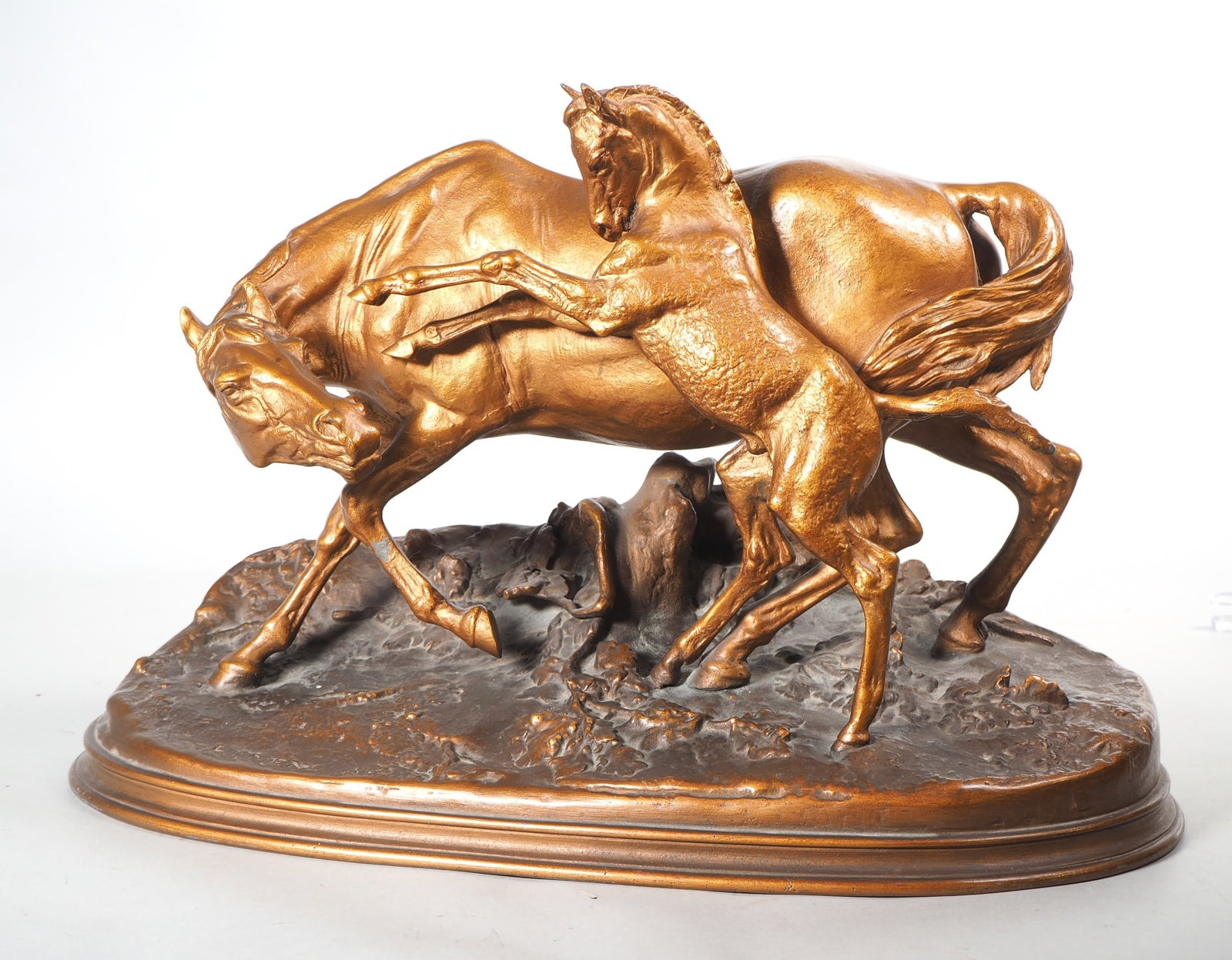 After Pierre-Jules Mène (1810 - 1879) - Animal sculpture of playing horses (1 of 6)