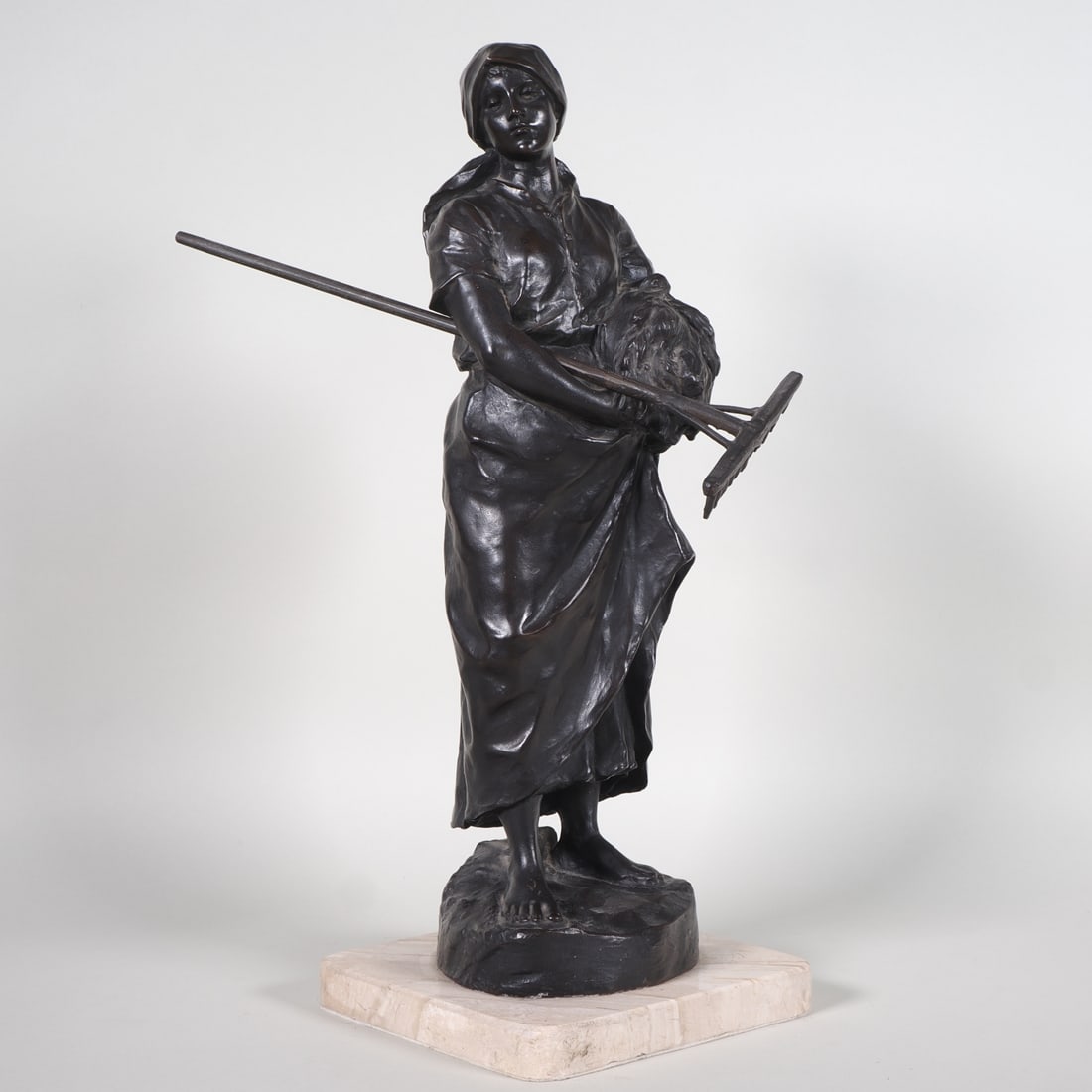 Hans Müller (1873-1937, Vienna) - Farming Woman after the Harvest, 1920s/1930s (1 of 5)