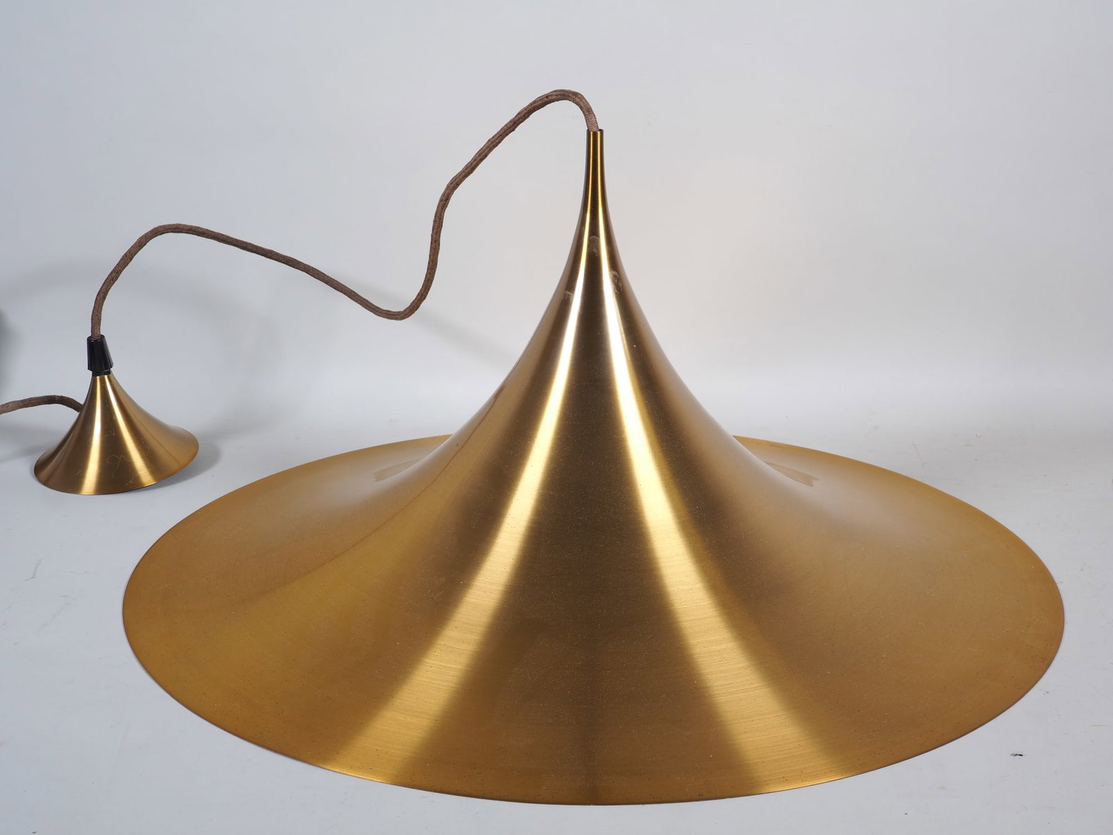 Vintage Semi brass hanging lamp, mid-century, 1970s (1 of 2)