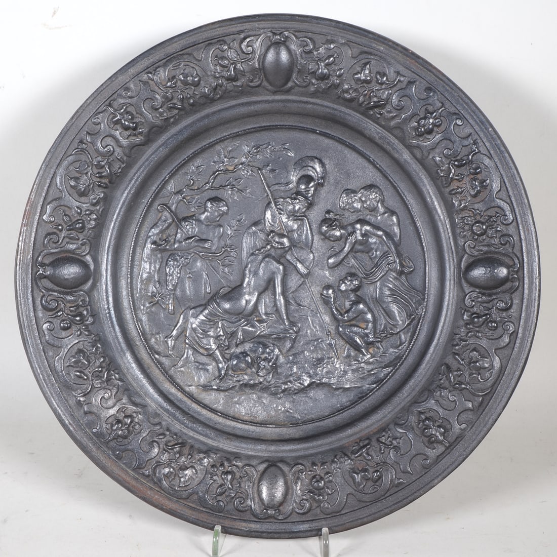 Decorative plate, c. 1880, B.H.S. (1 of 2)