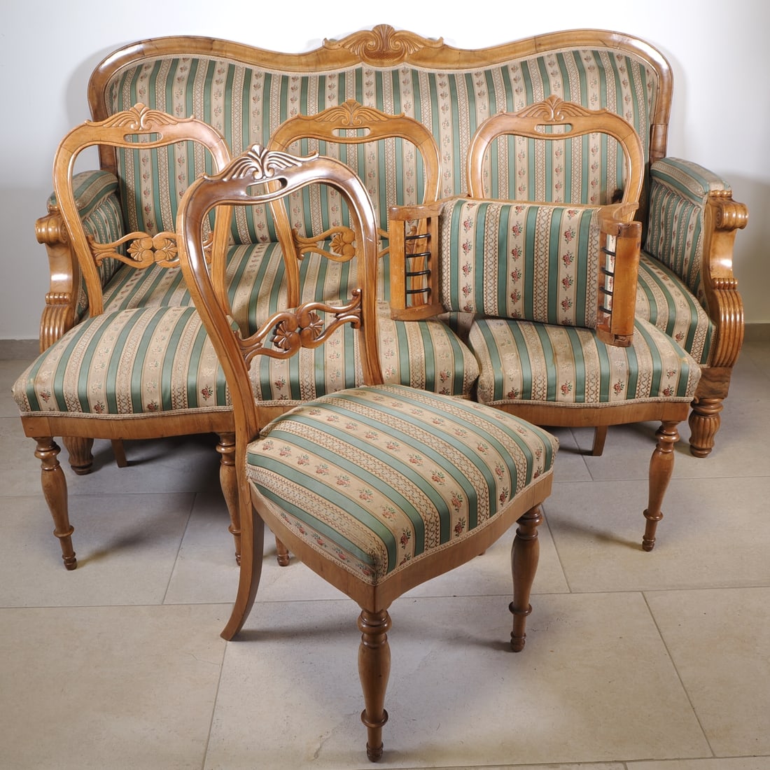 Late Biedermeier seating set, circa 1850 (1 of 4)