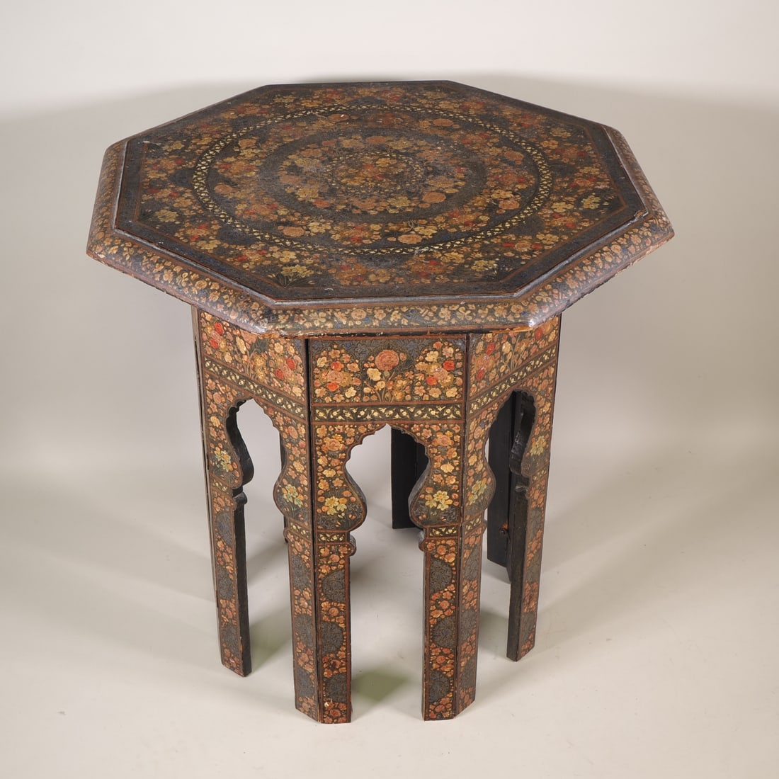 Octagonal Kashmiri side table, circa 1900 (1 of 4)