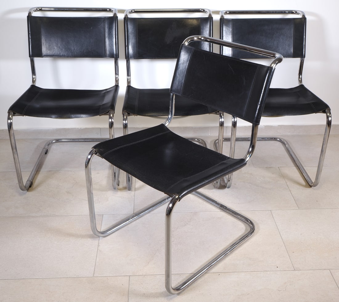 Thonet S33 cantilever chairs, set of 4, circa 1980s (1 of 5)