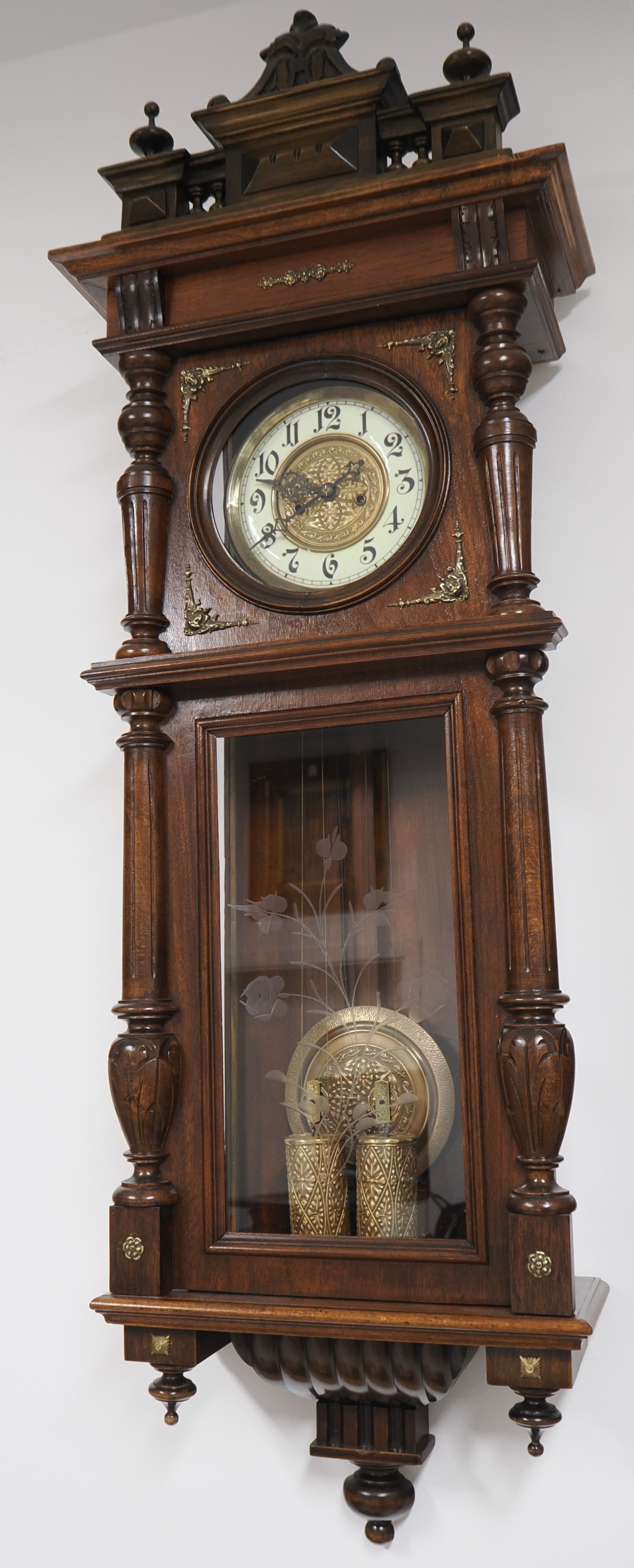 Regulator clock in an ornate case, circa 1870 (1 of 5)