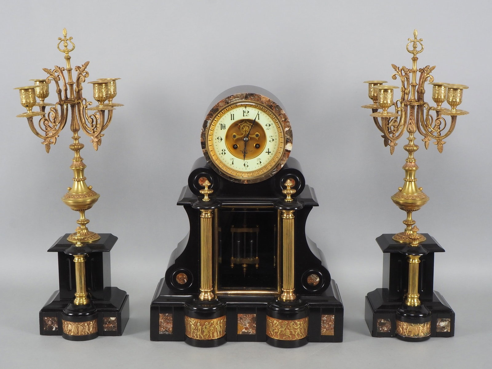Heavy clock ensemble around 1880 (1 of 7)