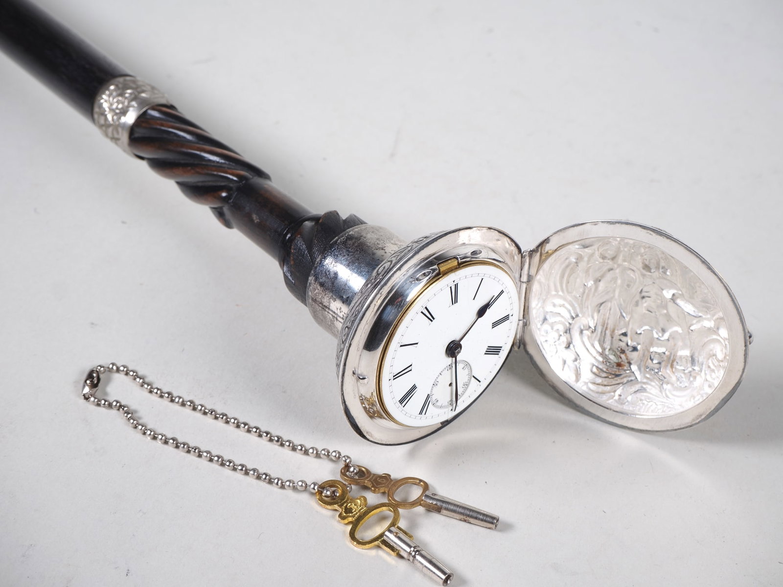 Walking stick with built-in clock, circa 1880 (1 of 6)