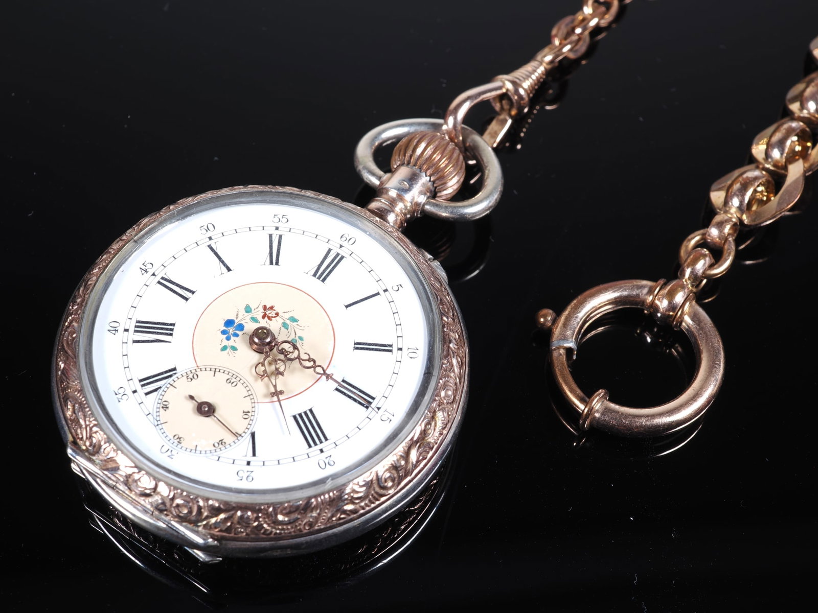 Lepine pocket watch in silver case, circa 1900 (1 of 4)