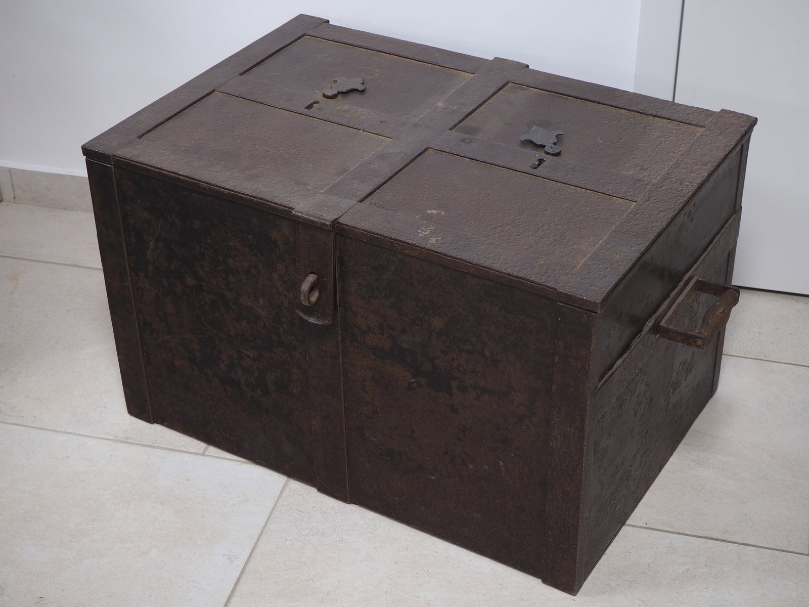 Large iron war chest, early-mid 19th century. (1 of 3)