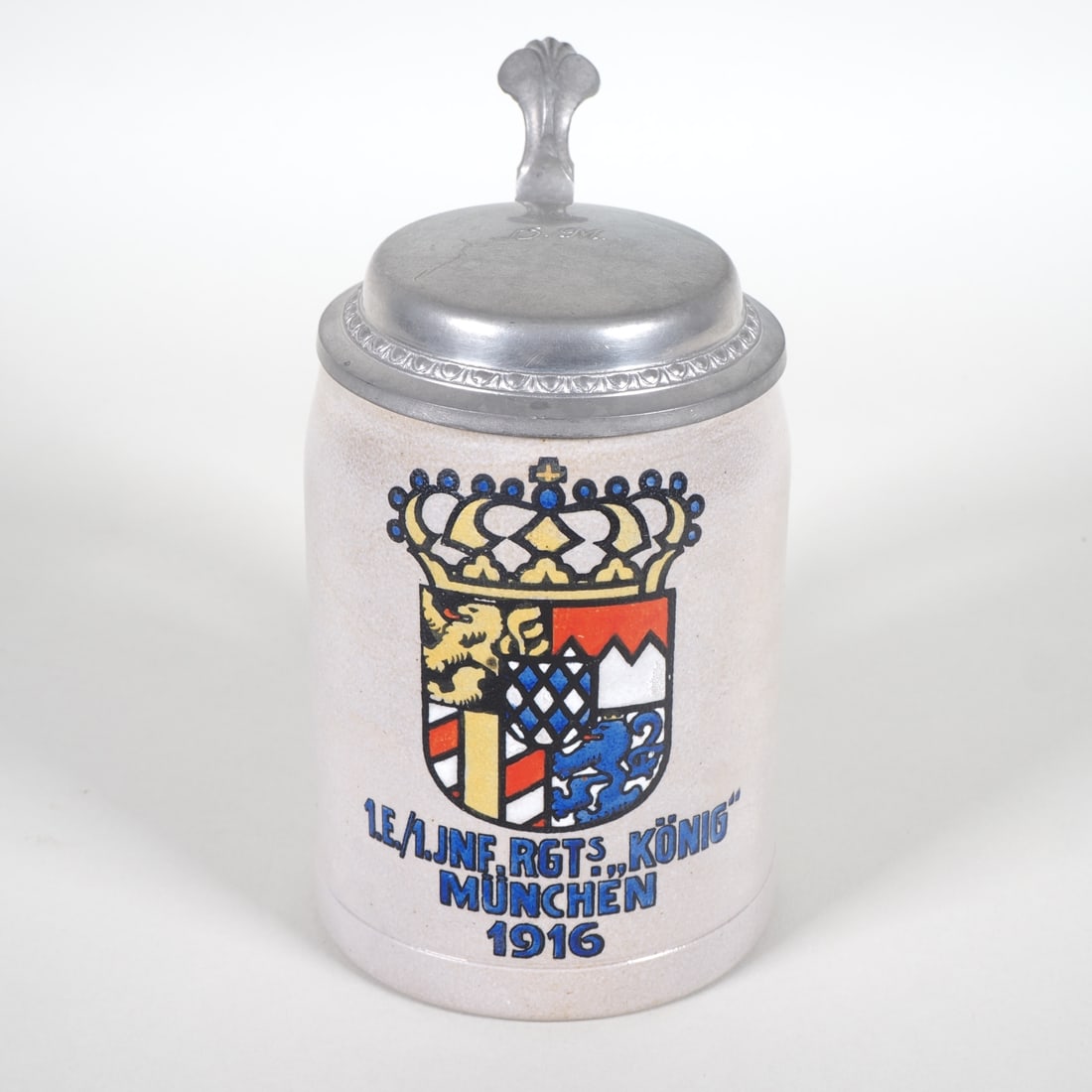 Beer stein Royal Bavarian 1st Infantry Regiment “König?? Munich 1916 (1 of 3)