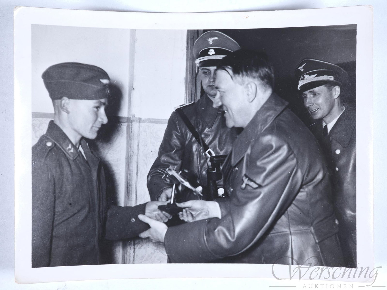 Adolf Hitler original photograph, Fighter Wing 52, Christmas 1939, Lachen-Speyerdorf (1 of 3)