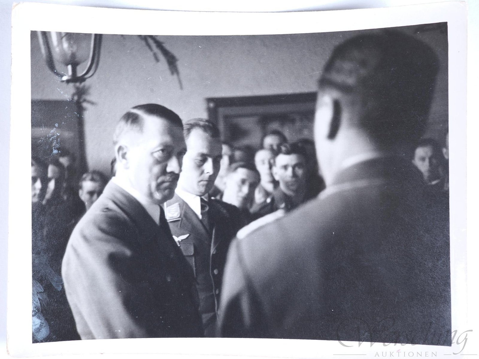 Original photograph of Adolf Hitler at Fighter Wing 52, Christmas 1939, Lachen-Speyerdorf (1 of 2)