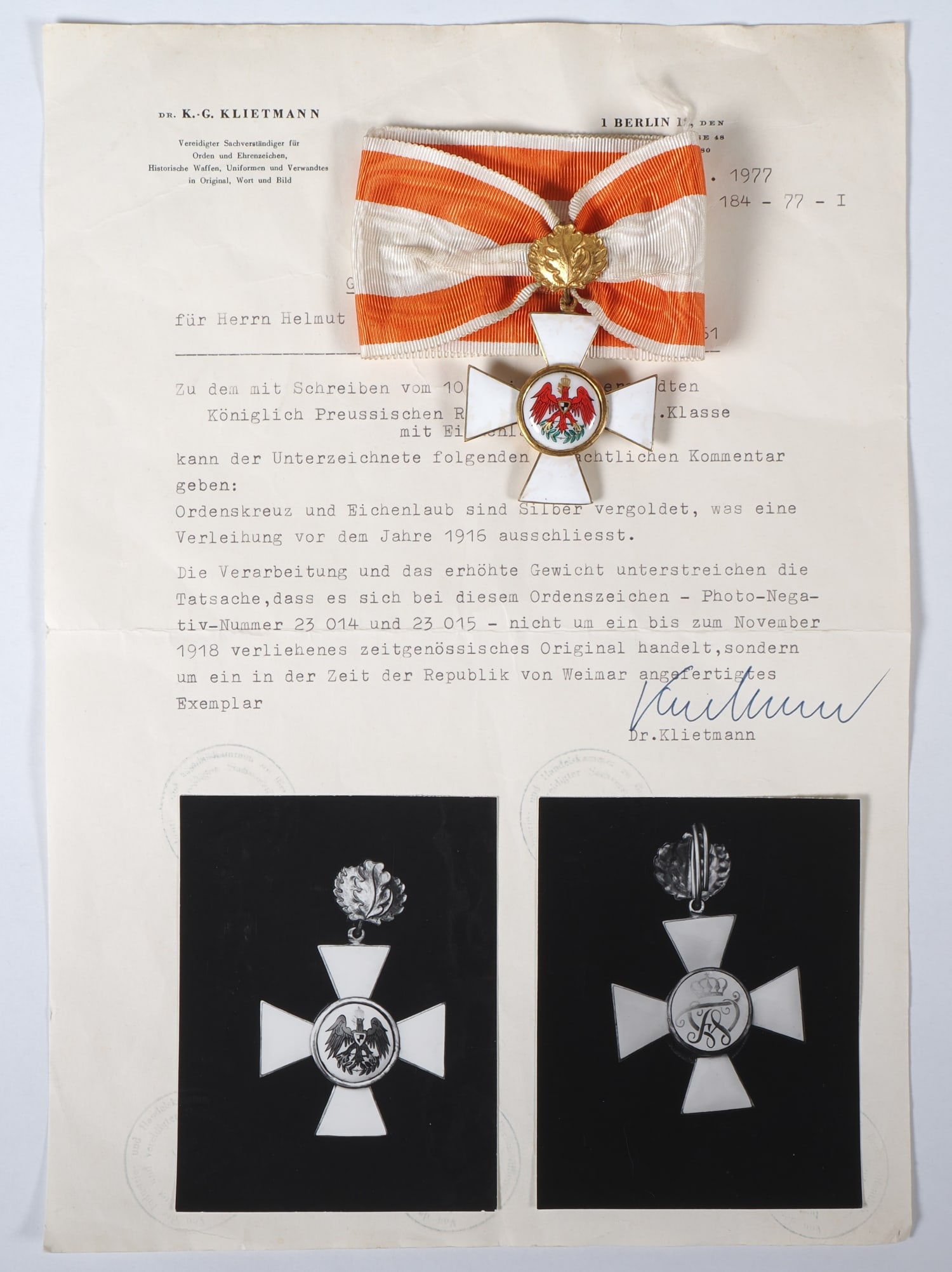 Prussian Order of the Red Eagle, 2nd Class with Oak Leaves (1 of 4)