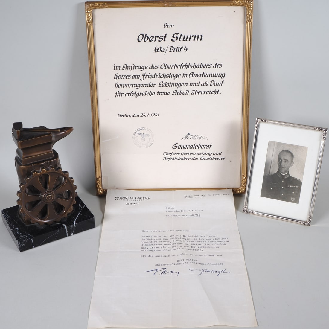 Wehrmacht: Estate of Colonel-General Fromm’s Armament Award (20 July 1944) to Major-General Sturm (1 of 6)