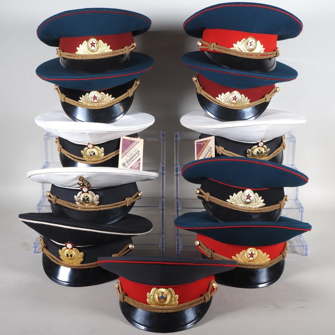 Collection USSR Soviet Army peaked caps for officers, 1970s/80s (1 of 4)