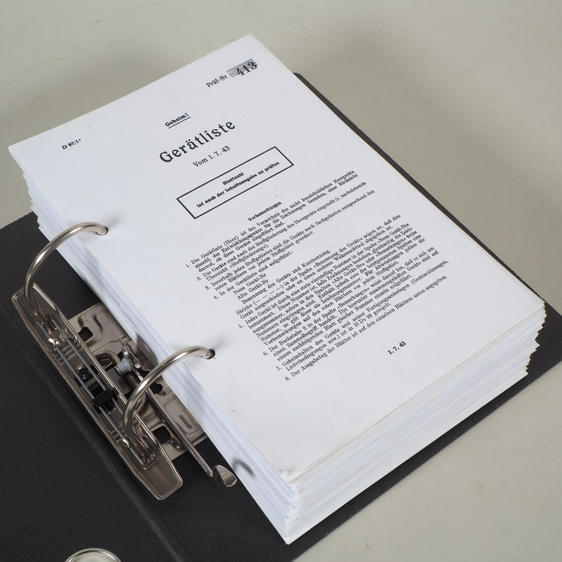 Reprint of the Wehrmacht Army Equipment List dated July 1, 1943, Army Weapons Office (1 of 5)