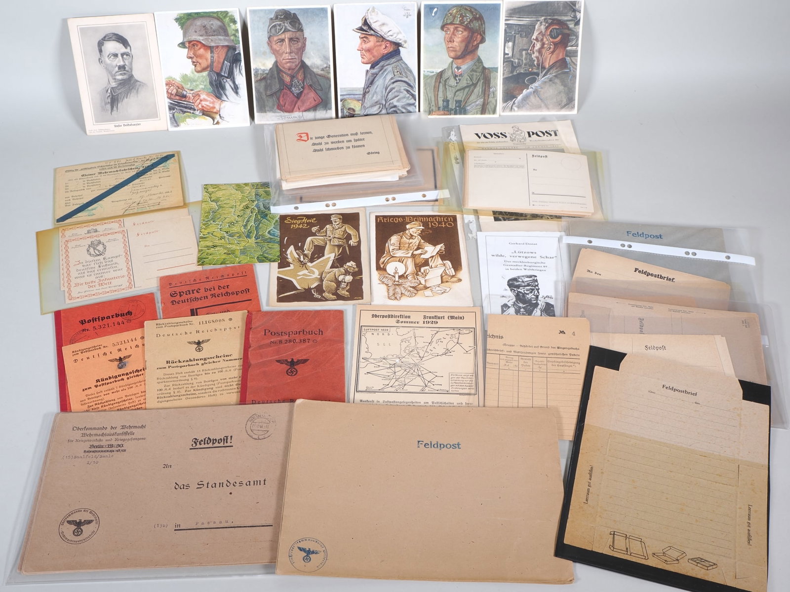 Collection of WH postcards, postal savings books and blank field postcards (1 of 1)