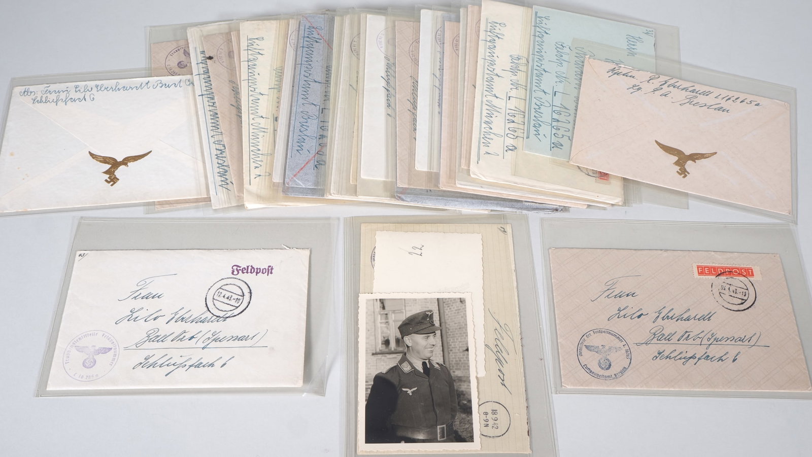 Field post estate of the Breslau Air Force Post Office, FP No. L 16265 a, with LW seal (1 of 3)
