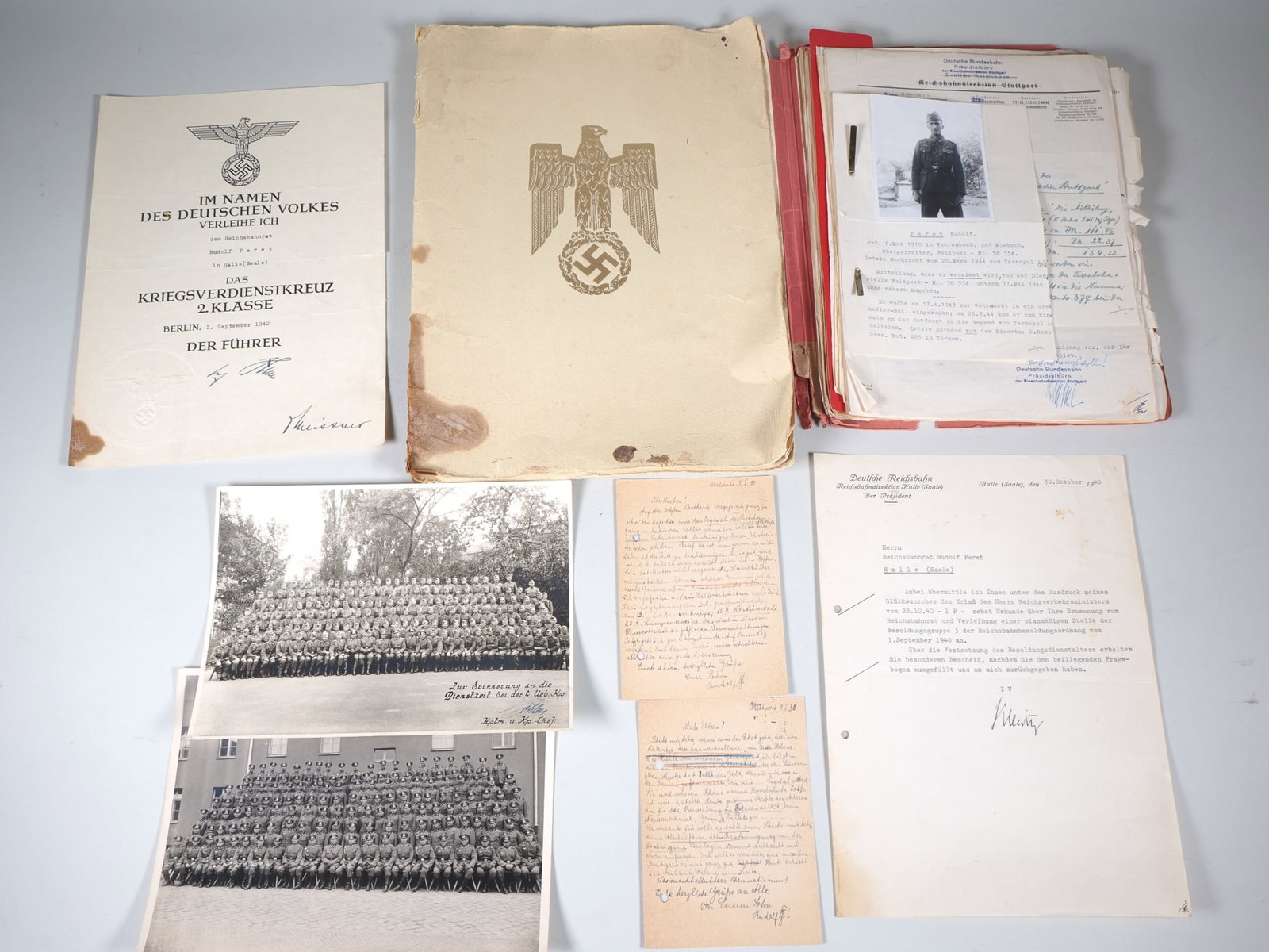 Documents estate of a Reichsbahn council member, SA and last Wehrmacht Gren. Bat. 465, Galicia. (1 of 7)