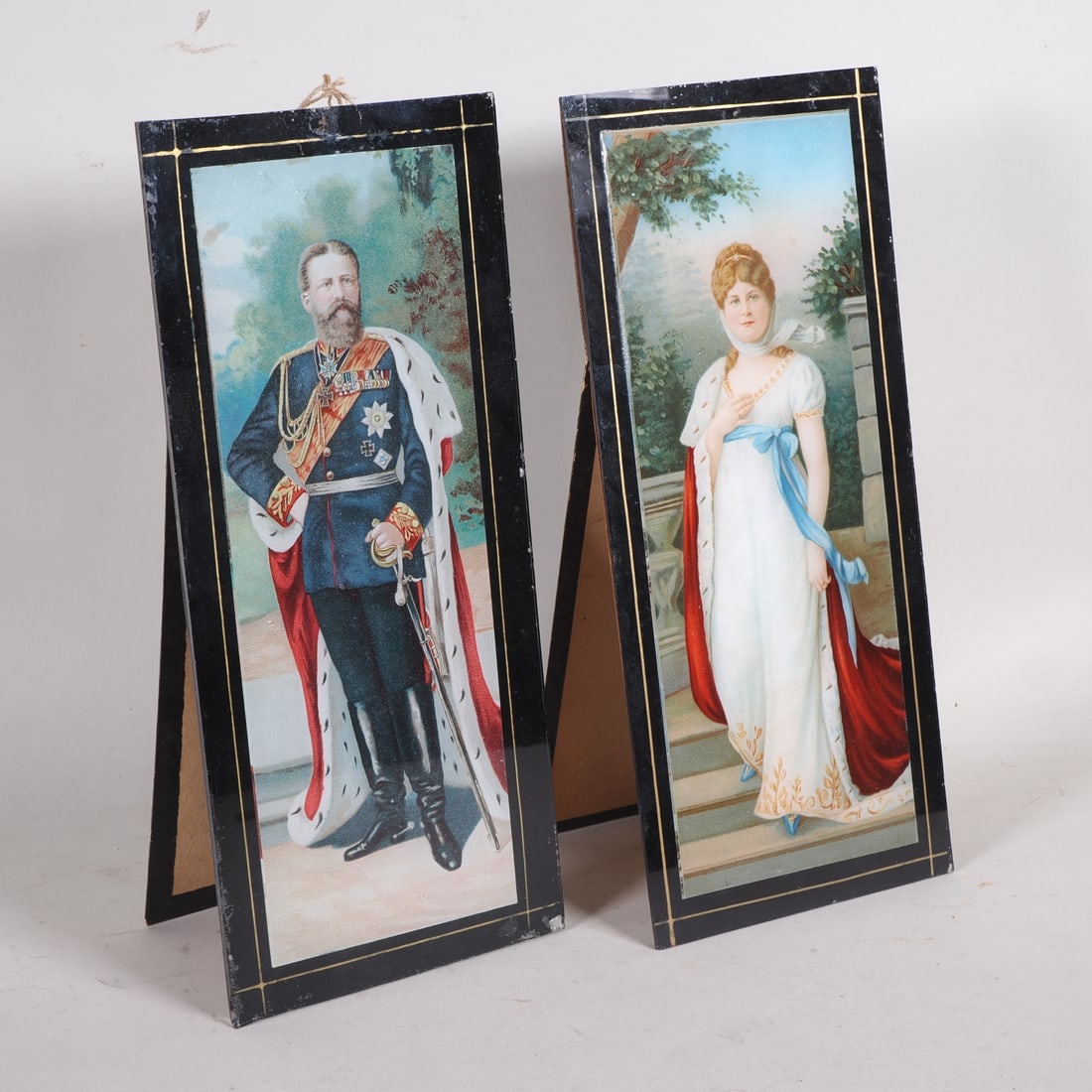 Glass pictures of Emperor Frederick III and Queen Louise of Prussia, circa 1900 (1 of 1)