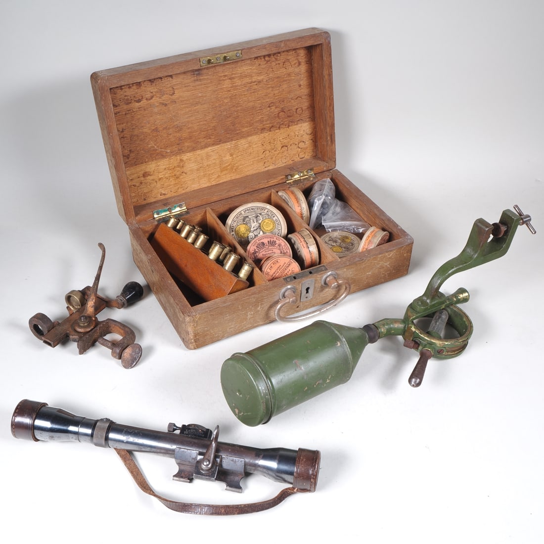 Assortment of hunting weapon and ammunition accessories, German Empire, DRP (1 of 2)
