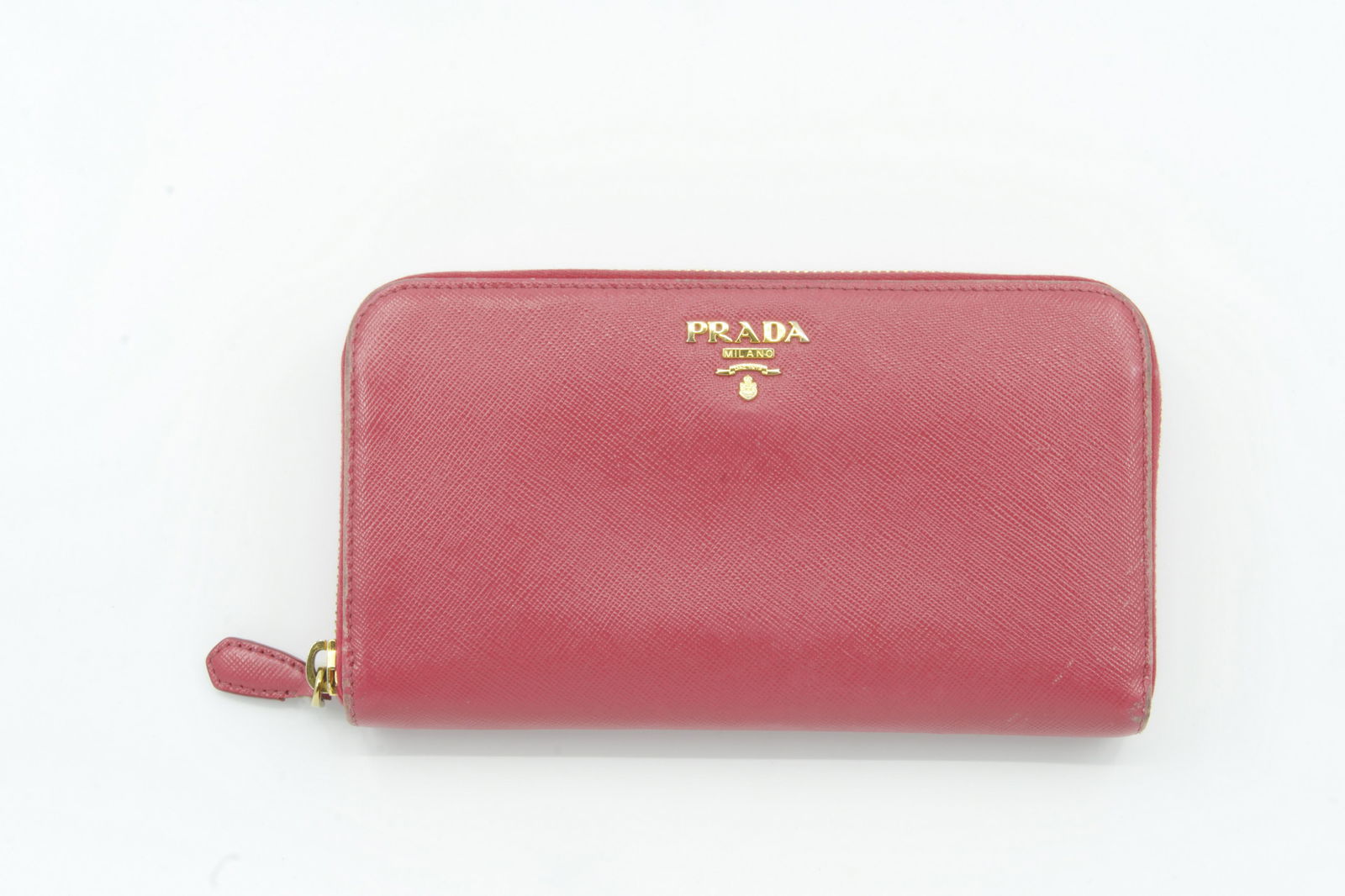 Prada Pink Saffiano Folding Wallet (1 of 4)