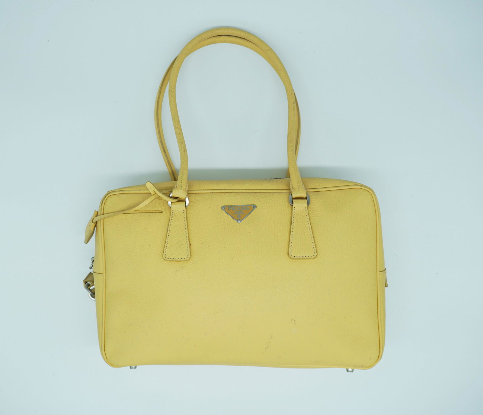 Prada Yellow Saffiano Leather Top Handle Bag (1 of 8)