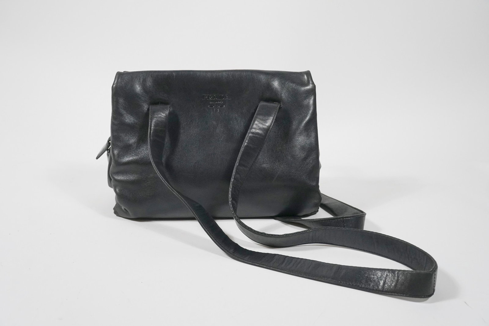 Black Leather Prada Shoulder Bag (1 of 4)