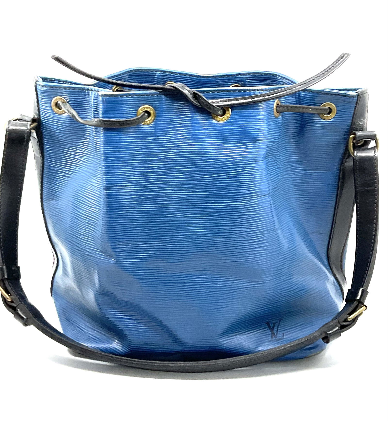 Blue & Black Epi Louis Vuitton Bucket Bag (1 of 8)