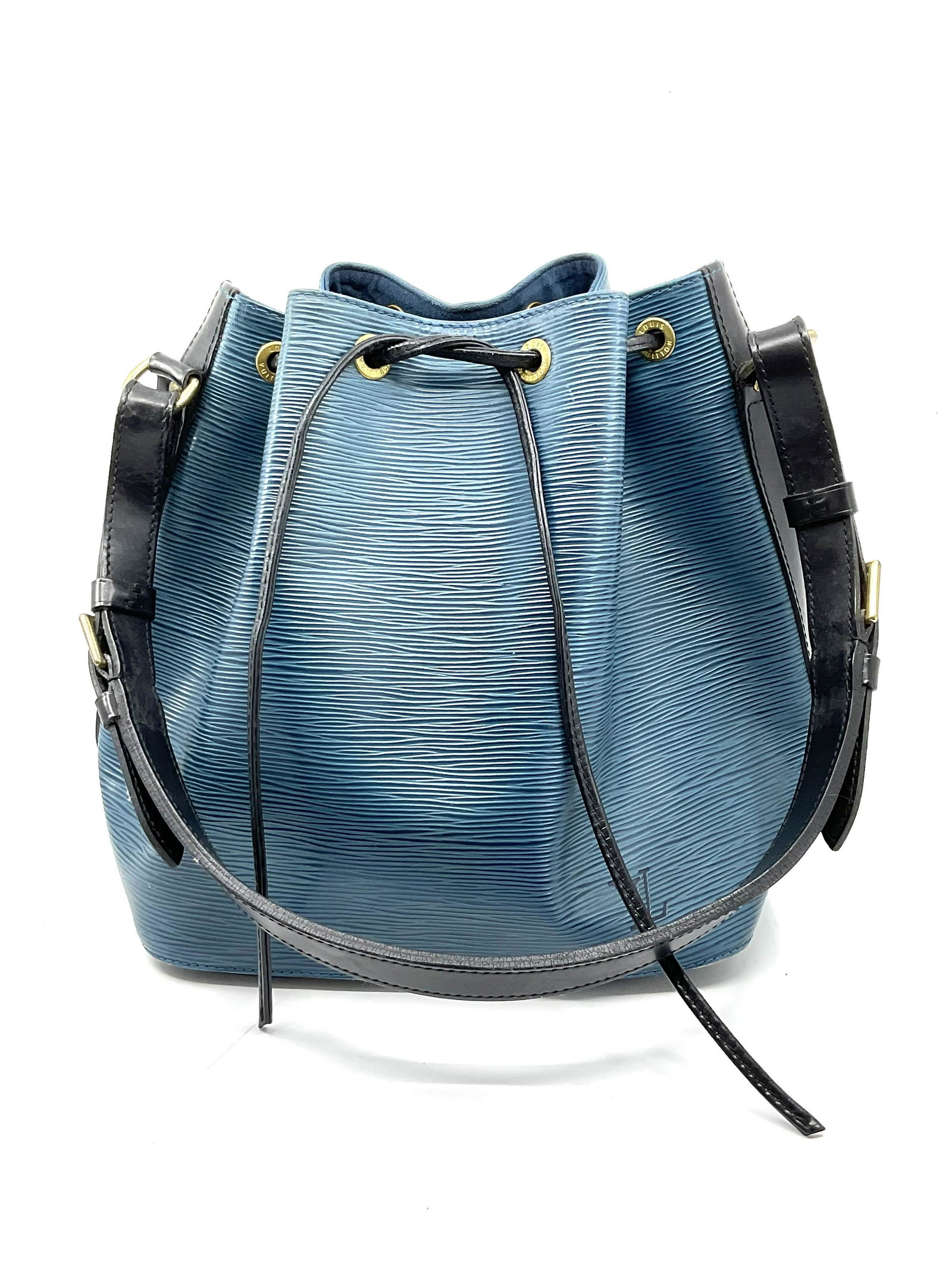 Blue & Black Epi Louis Vuitton Bucket Bag (1 of 12)