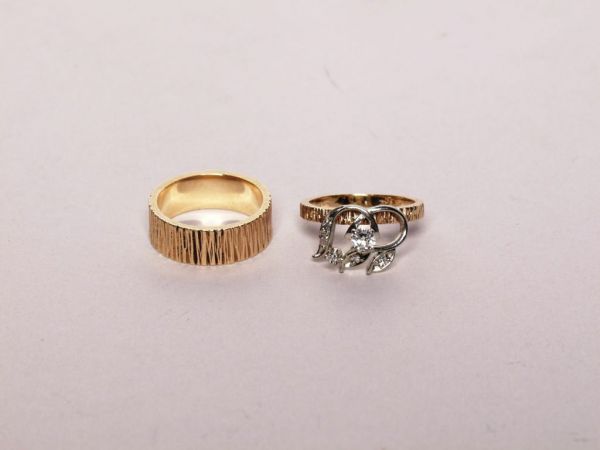 Gold and Diamond Engagement Ring