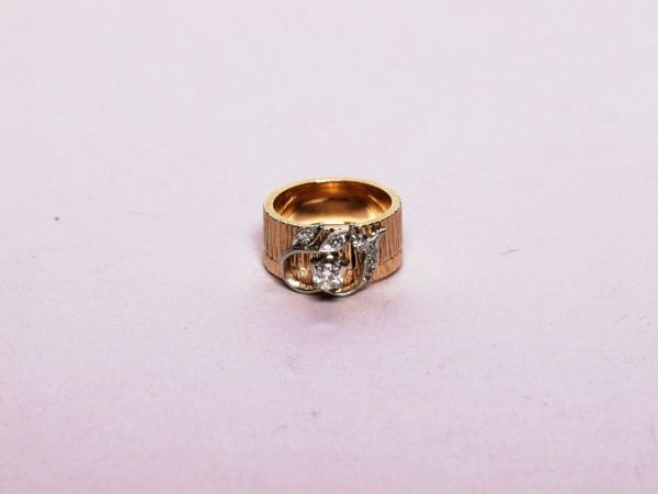 Gold and Diamond Engagement Ring - 2