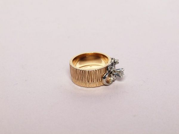 Gold and Diamond Engagement Ring - 3